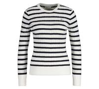 GANT Damen Strickpullover, gestreift - STRETCH COTTON CABLE STRIPE C-NECK Ecru / 2XL XXL Weiß