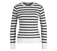 GANT Damen Strickpullover, gestreift - STRETCH COTTON CABLE STRIPE C-NECK Ecru M