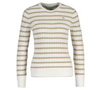 GANT Damen Strickpullover, gestreift - STRETCH COTTON CABLE STRIPE C-NECK XXL Beige