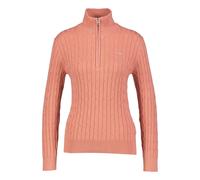 Gant Damen Strickpullover mit Troyer-Kragen, rost, Gr. XS