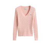 Gant Damen Strickpullover mit Zopfmuster Slim Fit, apricot, Gr. XL