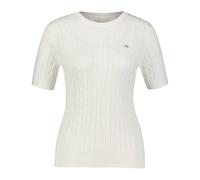 Gant Damen Strickpullover STRETCH COTTON CABLE C-NECK, offwhite, Gr. XL