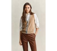 GANT Damen Strickpullunder mit Kontrastdetail (M) WARM KHAKI