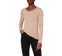 GANT Damen Stripe 1X1 Rib Striped LS T-Shirt, Roasted Walnut, L