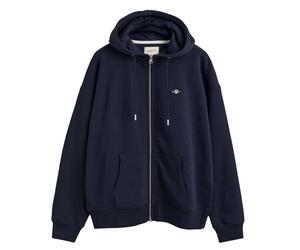GANT Damen Sweatjacke - SHIELD ZIP HOODIE, Kapuzen-Jacke, Logo, Baumwoll-Mix L Blau