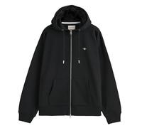 GANT Damen Sweatjacke - SHIELD ZIP HOODIE, Kapuzen-Jacke, Logo, Baumwoll-Mix M Schwarz