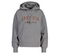 GANT Damen Sweatshirt - D1. USA Hoodie, Kapuzen-Pullover, Logo Stickerei Grau / S S Grau