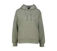 Hoodie GANT "SHIELD HOODIE", Damen, Gr. M, faded sage, Sweatware, Obermaterial: 78% Baumwolle, 22% Polyester, Rippbündchen, Sweatshirts, Grafische GANT-Stickerei auf der Brust (32411761-M) faded sage