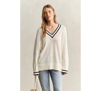 GANT Damen V-Neck Pullover aus Baumwolle (XXL) EGGSHELL