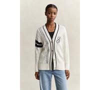 GANT Damen Varsity Zopfstrick Strickjacke (XXL) EGGSHELL