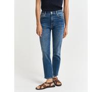 GANT Damen Verkürzte Slim Fit Jeans (32) MID Blau WORN IN