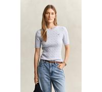 GANT Damen Zopfstrick Kurzarmpullover (L) LIGHT Blau