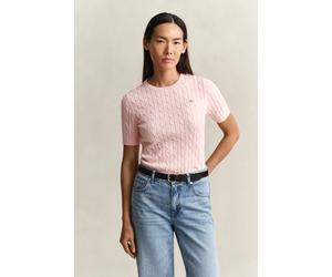 GANT Damen Zopfstrick Kurzarmpullover (XL) APRICOT Rosa