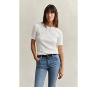 GANT Damen Zopfstrick Kurzarmpullover (XL) EGGSHELL