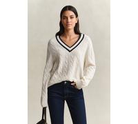 GANT Regular Fit Strickpullover aus reiner Wolle in Offwhite, Größe XL