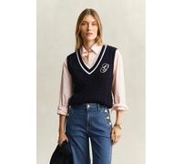 GANT Damen Zopfstrick Pullunder aus Baumwolle (M) EVENING Blau