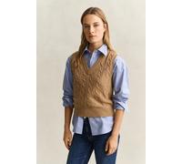 GANT Damen Zopfstrick Pullunder aus Lambswool (XL) WARM KHAKI