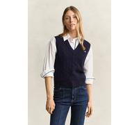 GANT Damen Zopfstrick Pullunder aus Lambswool (XS) EVENING Blau