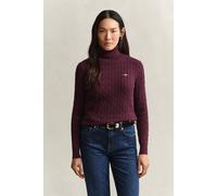 GANT Damen Zopfstrick Rollkragenpullover aus Stretch-Baumwolle (M) DARKENED WINE