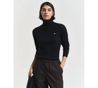 GANT Damen Zopfstrick Rollkragenpullover aus Stretch-Baumwolle (XL) Schwarz