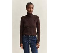 GANT Damen Zopfstrick Rollkragenpullover aus Stretch-Baumwolle (XS) DEEP Braun