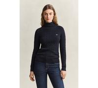 GANT Damen Zopfstrick Rollkragenpullover aus Stretch-Baumwolle (XS) EVENING Blau