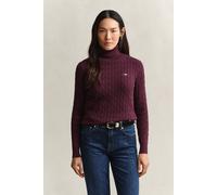 GANT Damen Zopfstrick Rollkragenpullover aus Stretch-Baumwolle (XXL) DARKENED WINE