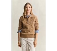 GANT Damen Zopfstrick-Rugger aus Lambswool (M) WARM KHAKI