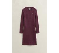 GANT Damen Zopfstrick Rundhalskleid aus Baumwollstretch (XXXL) DARKENED WINE