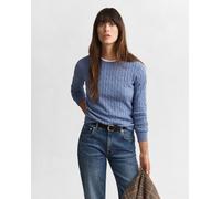 GANT Damen Zopfstrick Rundhalspullover aus Stretch-Baumwolle (XL) FADED DENIM