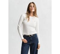GANT Damen Zopfstrick Rundhalspullover aus Stretch-Baumwolle (XXXL) EGGSHELL