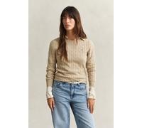 GANT Damen Zopfstrick Rundhalspullover aus Stretch-Baumwolle (XXXL) OAT BEIGE