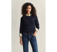 GANT Damen Zopfstrick Rundhalspullover (XS) EVENING Blau