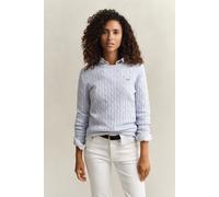 GANT Damen Zopfstrick Rundhalspullover (XS) LIGHT Blau