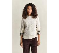 GANT Damen Zopfstrickpullover aus Lambswool (XS) CREAM