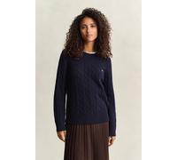 GANT Damen Zopfstrickpullover aus Lambswool (XS) EVENING Blau