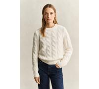 GANT Damen Zopfstrickpullover aus Wollmix (XL) CREAM