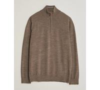 Gant Extrafine Merino Knitted Half Zip Dark Hazelnut Melange Braun L
