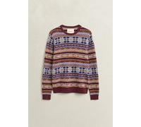 GANT - Fair Isle Rundhalspullover dk burgundy mel - Gr. - XXXL
