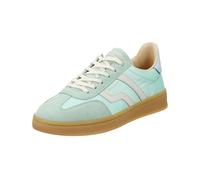 Sneaker GANT "Cuzima", Damen, Gr. 41, duty mint, leuchtendes blau, Leder, Nylon, Veloursleder, kontrastfarbene Details, Schuhe Sneaker, Retro Sneaker, Schnürschuh mit Kontrastbesatz (36794211-41) duty