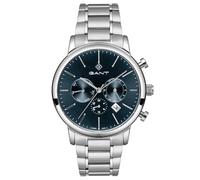 GANT G132004 Cleveland Herrenuhr, Edelstahlarmband, petrolfarbenes Zifferblatt, 43 mm, Mineralglas, 5 ATM, Quarzwerk, zweite Zeitzone, Datum, Wochentag