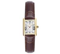 GANT G195006 Rhode Island Mini Damenuhr Goldfarben Edelstahl, Braunes Lederarmband, Weißes Zifferblatt, Quarz, 3 ATM