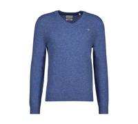 V-Ausschnitt-Pullover GANT "EXTRAFINE LAMBSWOOL V-NECK" Gr. XXL, stone blue melange Herren Pullover (88973564-XXL) stone blue melange