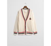 GANT Damen Gant Varsity V-Neck Zopfstrick Strickjacke (L) CREAM
