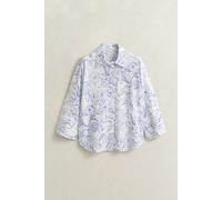 GANT Damen Geblümte Popeline-Bluse (36) Weiß