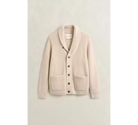 GANT - Gerippte Strickjacke aus Wollgemisch LIGHT BEIGE MELANGE - Gr. - L