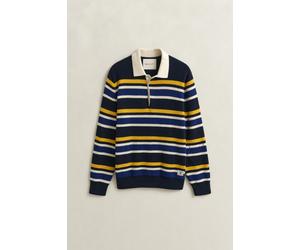 GANT - Gerippter Polopullover mit Streifen evening blue - Gr. - L