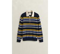 GANT - Gerippter Polopullover mit Streifen evening blue - Gr. - M