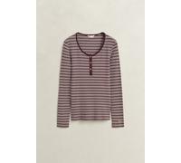 Longsleeve GANT, Damen, Gr. XXL, braun (schwarzend wine), Jersey, Obermaterial: 95% Viskose, 5% Elasthan, slim fit normal, Rundhals, Shirts (58968166-XXL) schwarzend wine