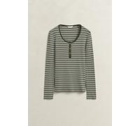 Longsleeve GANT, Damen, Gr. S, grün (mossy grün), Jersey, Obermaterial: 95% Viskose, 5% Elasthan, slim fit normal, Rundhals, Shirts (91253136-S) mossy grün